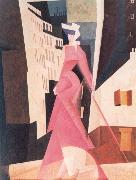 the lady in mauve lyonel feininger